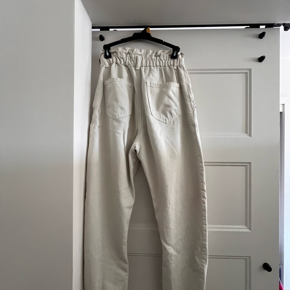 Zara Cream Elastic Waist Pants